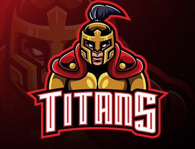 Titans warrior mascot logo design branding design esport esports game design graphic design illustration knight mascot logo vector warior