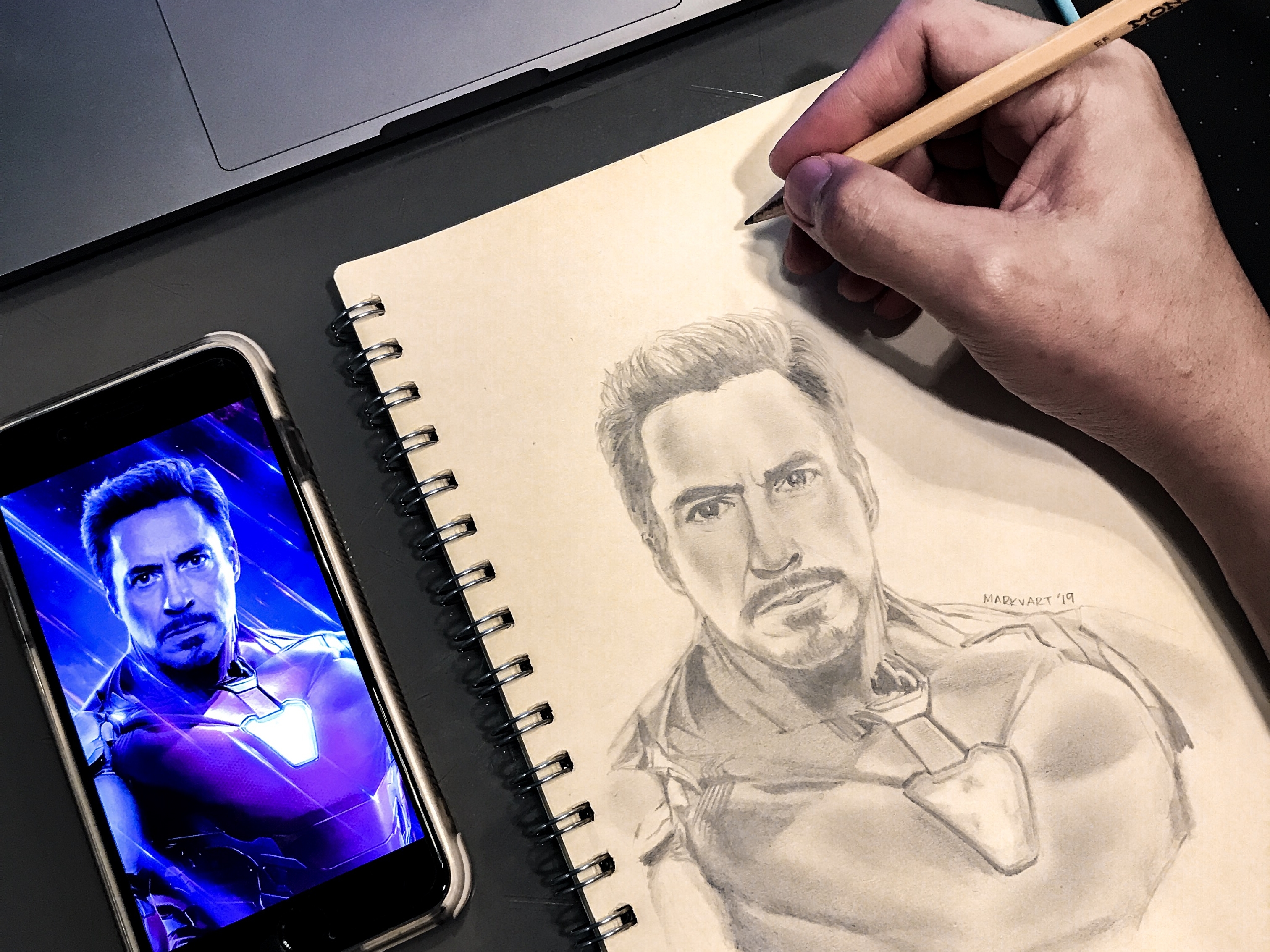 Shrees Art  Attempt to draw colour pencil sketch of Tony Stark  Iron man   Need to improve resemblance Focused on shading with colour pencils  this time Any feedback on shading