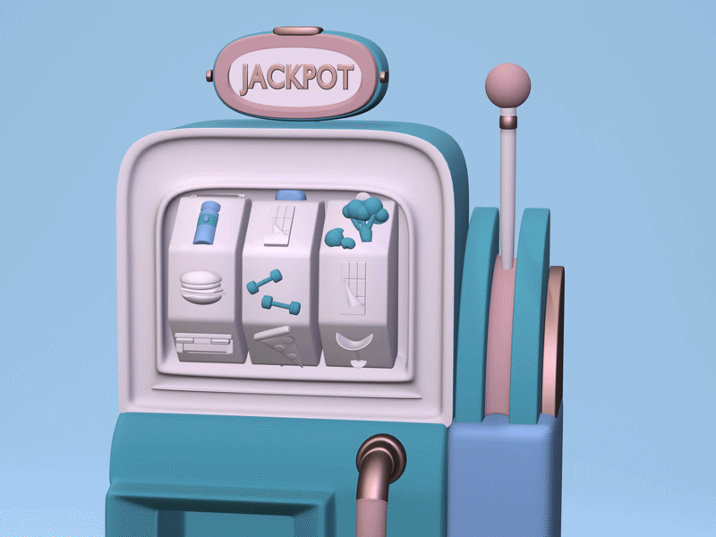 Lifestyle Jackpot 3d 3d animation 3d art blender casino design health healthy healthy eating healthy food healthy lifestyle jackpot lifestyle machine roll water workout