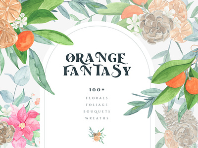 Orange Fantasy branding cottagecore florals illustration logo package package design typography