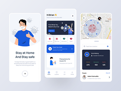 Covid-19 Mobile App app corona covid covid 19 design doctor graphic design health hospital map mobile track ui uiux ux virus