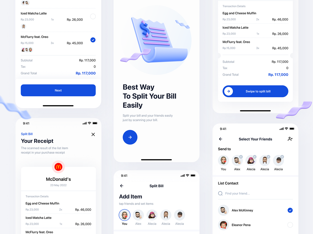 Split Bill - Mobile App Design By Anisah Nabilah For Dipa Inhouse On 