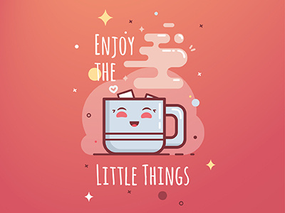 Enjoy the Little Things character coffee cup cute enjoy funny inspiration joy morning mug smile