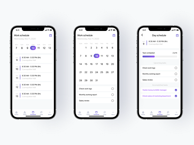 Mobile App - Schedule calendar calendar app mobile app mobile app design schedule schedule app scheduler app task manager