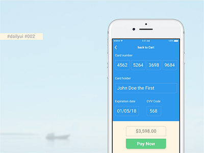 Daily UI #002 - Credit Card Checkout + Figma Freebie 002 app business card checkout dailyui mobile mobileui