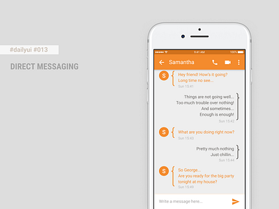 Daily UI #013 - Direct Messaging + Figma Freebie 013 app chat dailyui figma messaging mobile mobileui ui