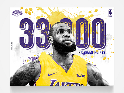 NBA / Social Media Posters // Lebron James "33,000" design photoshop social media social media design typography