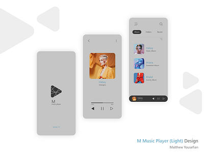 Music Player 2020 2020 trend 2020 trends clean clean ui light light ui m minimal minimalism minimalist minimalist design music music app music player music player app new trend uiux white