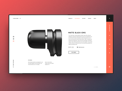 Titan IEMS - Product page concept 3dsmax product design ui vray web design