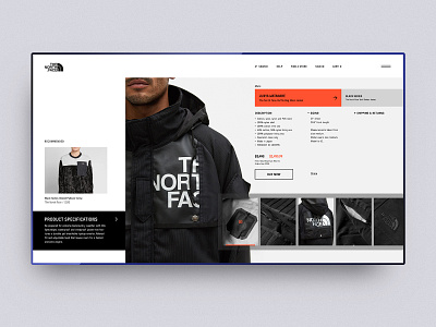 The North Face Jacket - Product page concept clothing design typography ui ux web web design