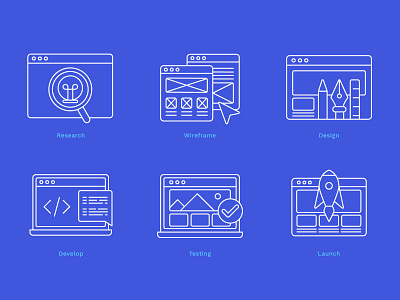 Web Design & Development Process Icons icon icon design icon set iconography ui ui design