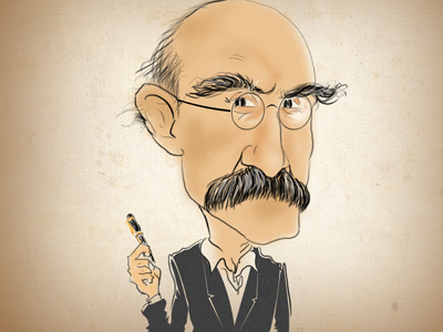Caricature of Rudyard Kipling caricature illustration