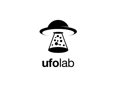 UFOLAB biotech concept design formula galaxy icon illustration lab laboratory logo medical negative space logo space spaceship symbol ufo