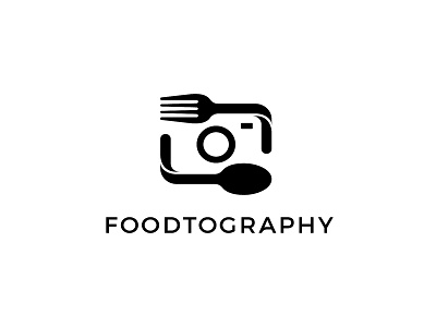 FOOD PHOTOGRAPHY camera concept design food fork icon illustration isolated kitchen logo logotype negative space logo photographer photography sign spoon symbol