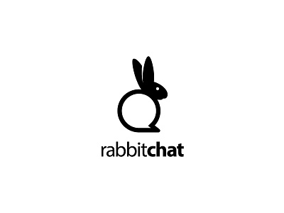 RABBIT CHAT animal bunny cartoon character chat communication cute design graphic icon illustration isolated logo rabbit sign silhouette social symbol talk vector