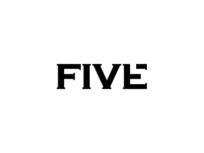 FIVE 5 concept design five icon illustration isolated logo negative space logo sign symbol typography wordmark