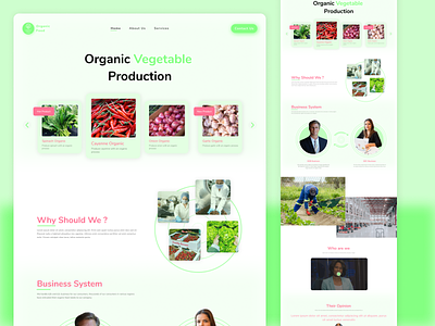 Food Organic Factory Design design ui ux web
