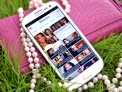 Woman.Ru Application Design android app flat iphone news pink ui ux woman