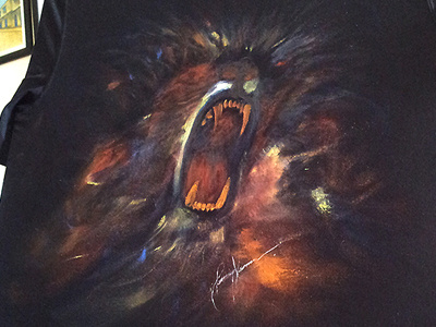 Narsimha Hand Painted on Tee lion painting t shirt