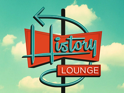 History Lounge blog branding identity illustration logo design