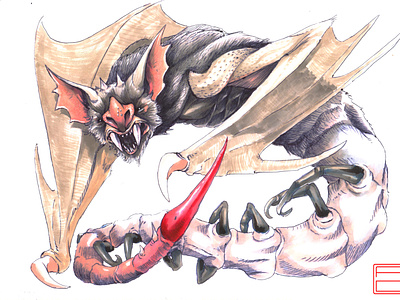 The WYVAT!!! ballpoint pen illustration markers monster monster design scary