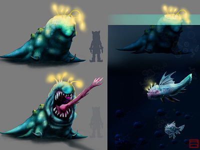 Gulper concept art game art monster monster design scary