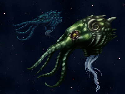 Old Godlins concept art creepy cthulhu game art illustration lovecraft monster monster design scary
