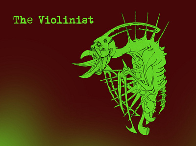 Old God Musician - Violinist concept art creepy cthulhu game art illustration lovecraft monster monster design scary sketch