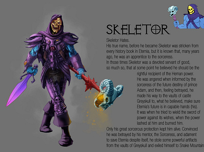 Masters of the Universe - Skeletor character design characterdesign concept art heman masters of the universe redesign shera skeletor