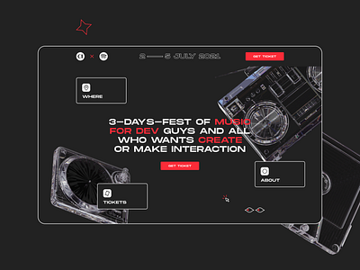 music fest concept 3d afisha branding graphic design ui website