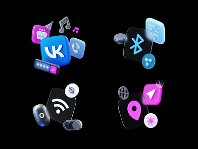 Marusia App onboarding – 3D icon set 3d branding design graphic design illustration ui