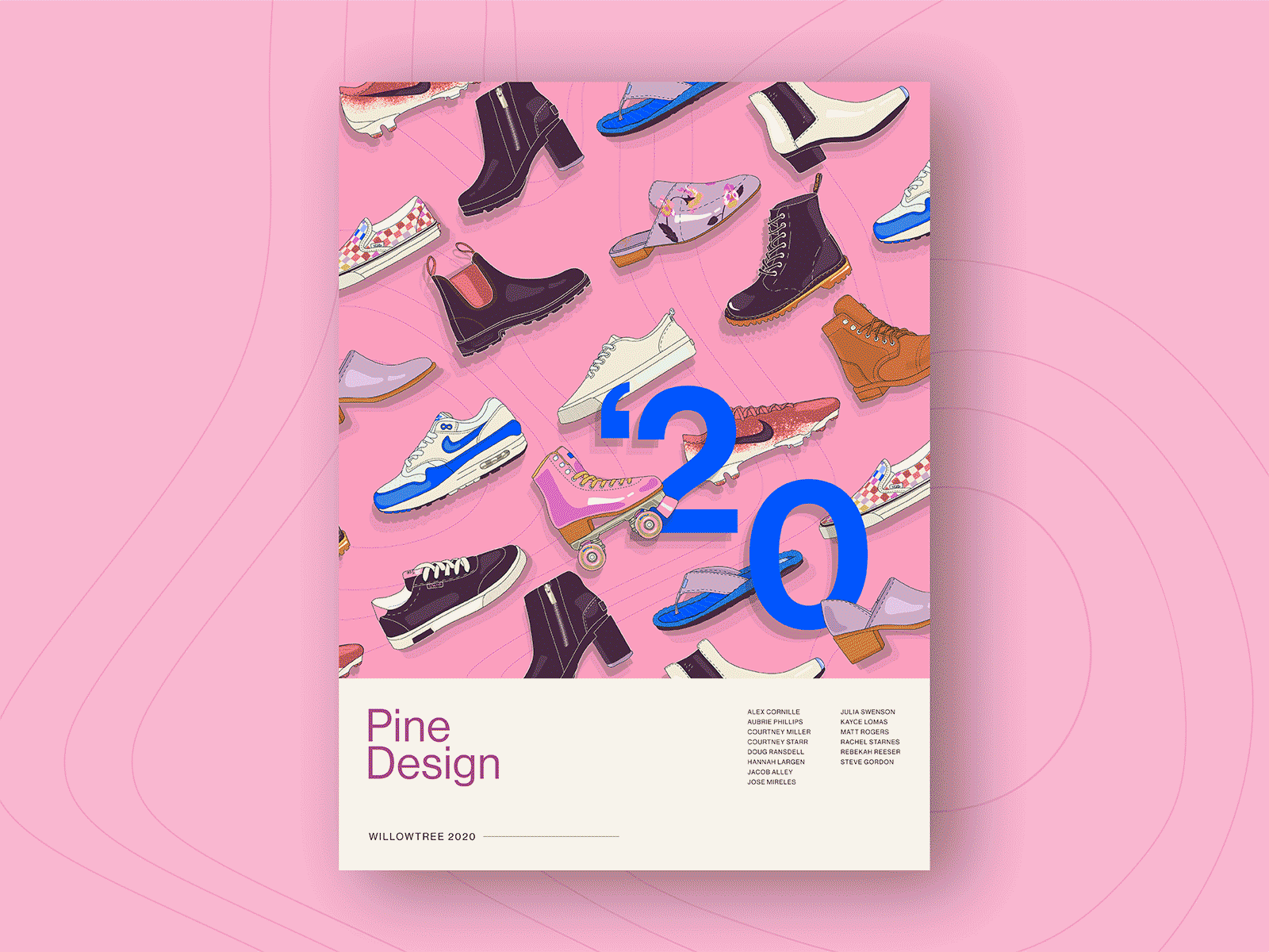 WillowTree Pine Design Team 2020 design flat icon illustration poster poster design vector