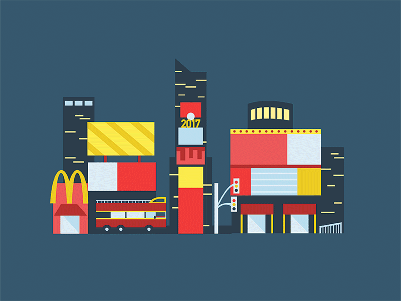 Times Square animation design illustration vector