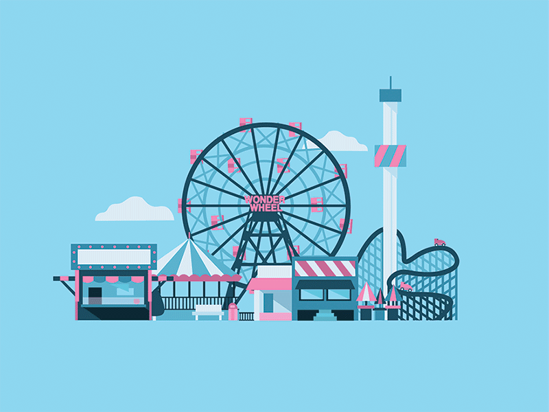 Coney Island animation design illustration vector