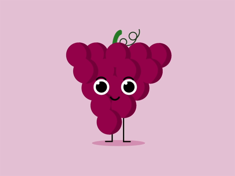 Grapes animation design flat illustration vector
