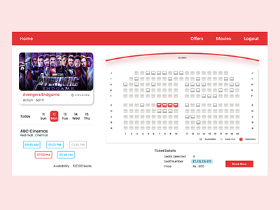 Cinema Ticket booking app auditorium figma movie ticket movie ticket booking ticket booking ui user interface ux