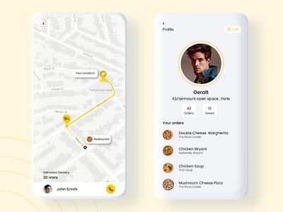 Order Tracking and Profile page map order tracking product design profile profile page ui ux