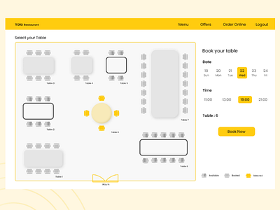 Restaurant table booking view figma product design restaurant table booking table reservation ui web