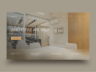 Interior decoration website design ui web website
