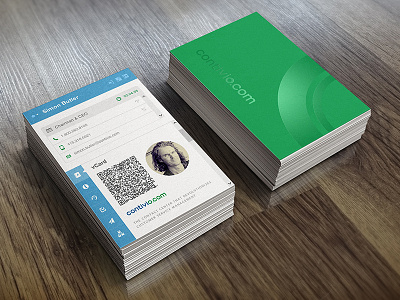 Contivio.com Business Cards app branding business cards debut interface isoflow qr code spot uv