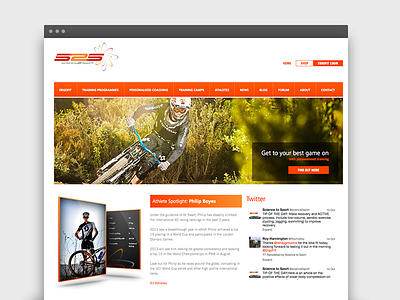 Scincetosport website bikes cycling cyclists front end isoflow orange rwd science sport ui ux website