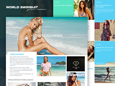 WSS Landing Page design isoflow magazine model site summer swimsuit ui ux world