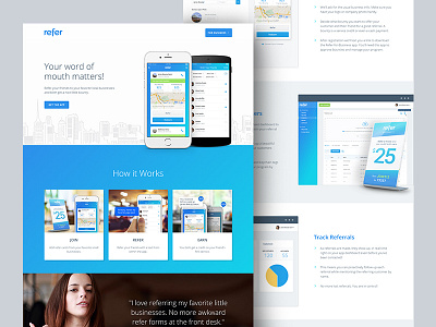 Refer Marketing Site clean isoflow minimal mobile product referral ui web