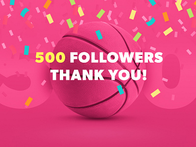 500 followers 500 community confetti design dribbble followers isoflow love