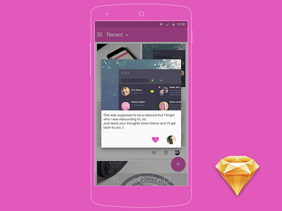 Dribbble Client Concept[Sketch][Freebie] android client dribbble flat freebie material design sketch