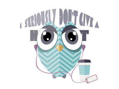 Hoot Poster Design coffee color flat hipster hoot illustration iphone music owl poster typography vector