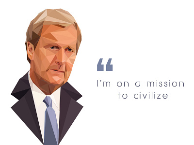 On a mission to civilize - Low Poly Illustration illustration low poly low poly portrait mission to civilize newsroom vector vector illustration vector portrait will mcavoy
