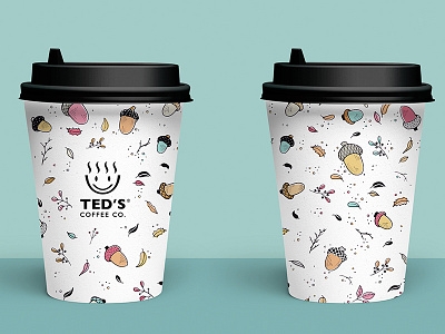 Autumn edition illustration for coffee cups autumn illustration coffee branding coffee cups coffee packaging doodles branding illustration packaging illustrations