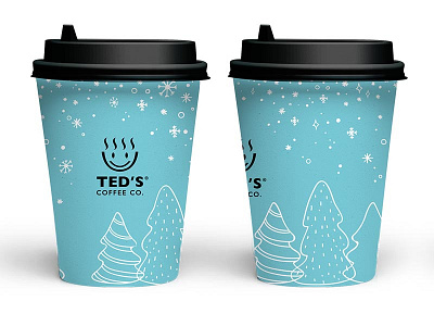 Winter edition illustration for coffee cups