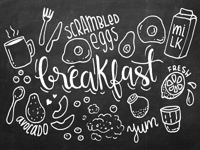 Breakfast doodles and hand lettering